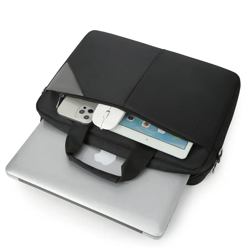 16 Inch Laptop Bag Men Black Nylon Shoulder Portable - Image 5
