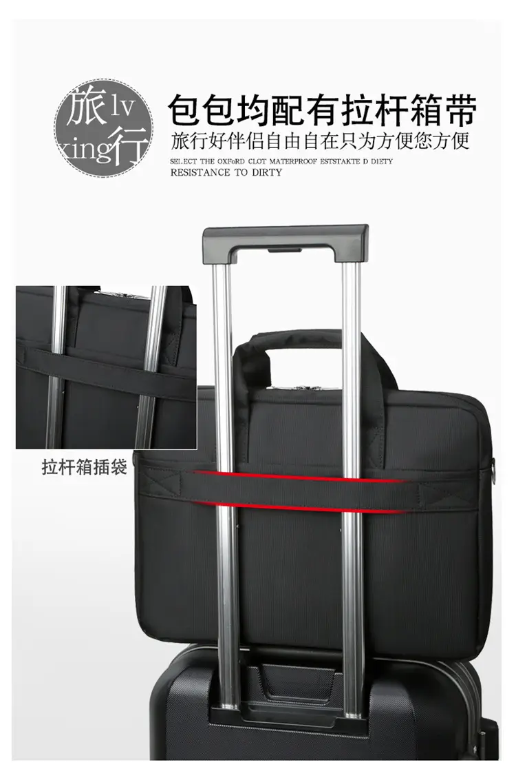 16 Inch Laptop Bag Men Black Nylon Shoulder Portable — feature 13