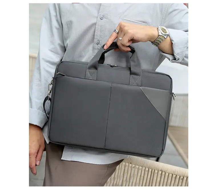 16 Inch Laptop Bag Men Black Nylon Shoulder Portable — feature 19