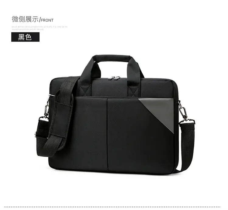 16 Inch Laptop Bag Men Black Nylon Shoulder Portable — feature 29