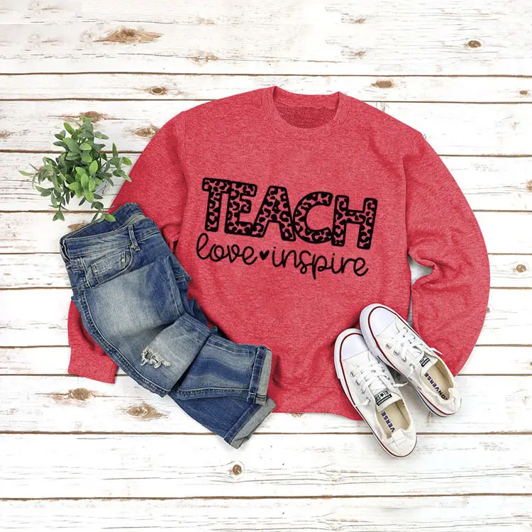 Green Printed Long Sleeve TEACH Love Sweater Set - Image 11