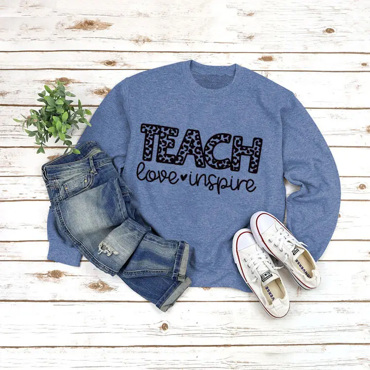 Green Printed Long Sleeve TEACH Love Sweater Set - Image 13