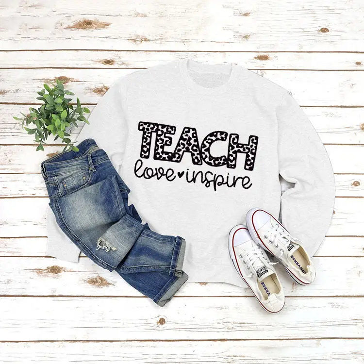 Green Printed Long Sleeve TEACH Love Sweater Set - Image 2
