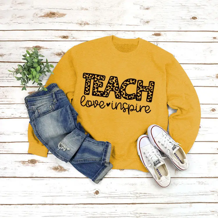 Green Printed Long Sleeve TEACH Love Sweater Set - Image 4