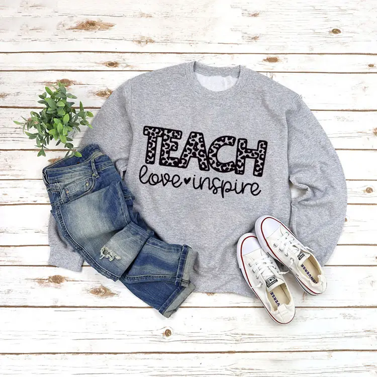 Green Printed Long Sleeve TEACH Love Sweater Set - Image 5