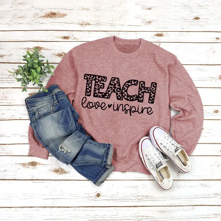 Green Printed Long Sleeve TEACH Love Sweater Set - Image 8