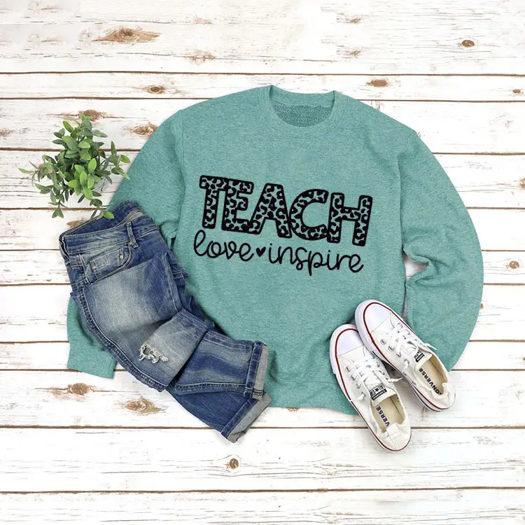 Green Printed Long Sleeve TEACH Love Sweater Set - Image 9