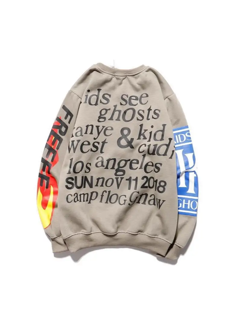 Women Cotton Letter Graffiti Pullover Sweatshirt Spring Autumn 2024