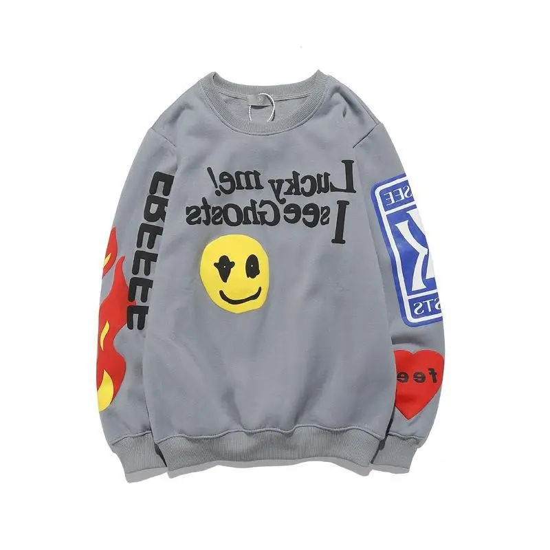 Women Cotton Letter Graffiti Pullover Sweatshirt Spring Autumn 2024