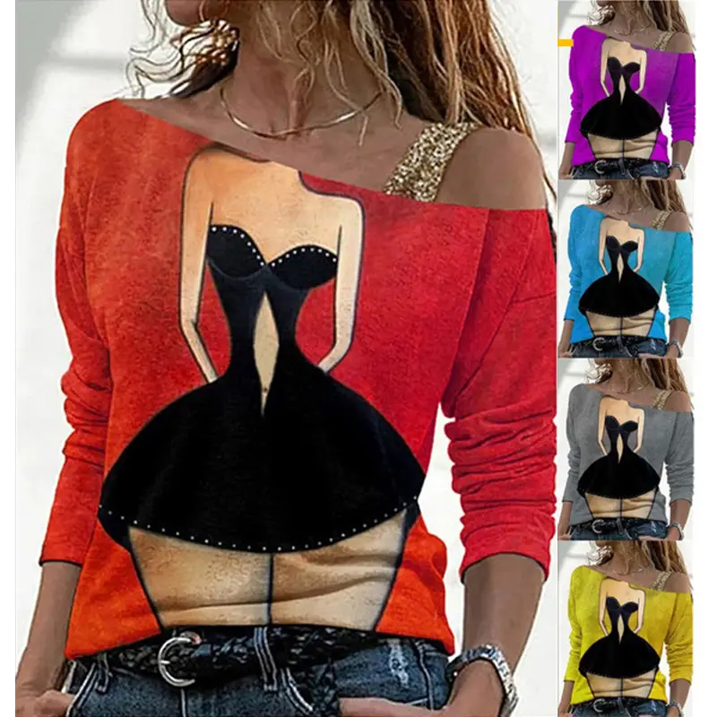 Women's Long Sleeve Striped Sweat Top Black White — feature 2