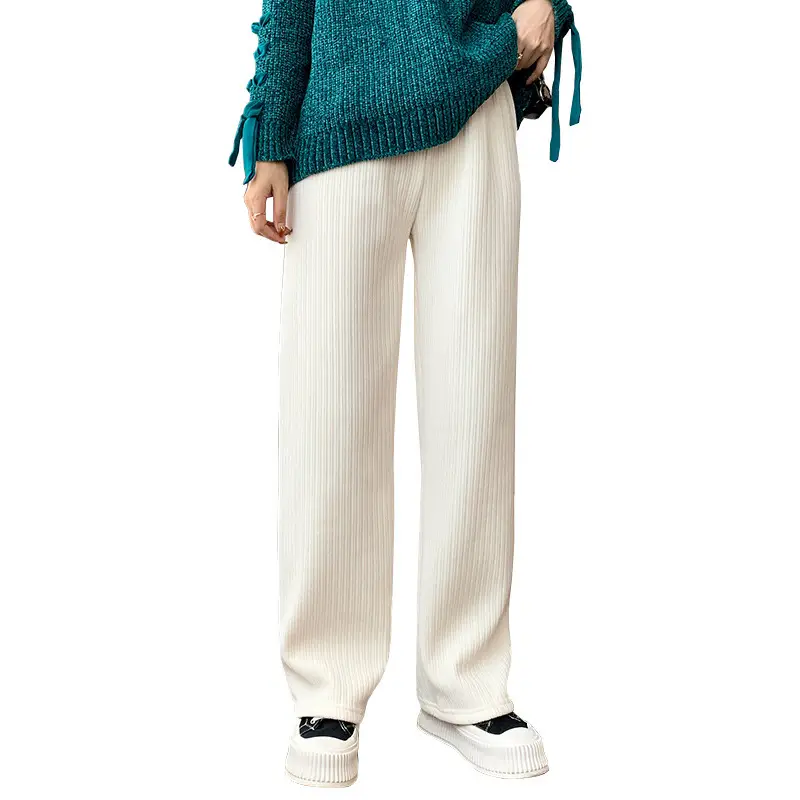 Women Fleece-lined Wide-leg Pants 2023 Winter - Image 12