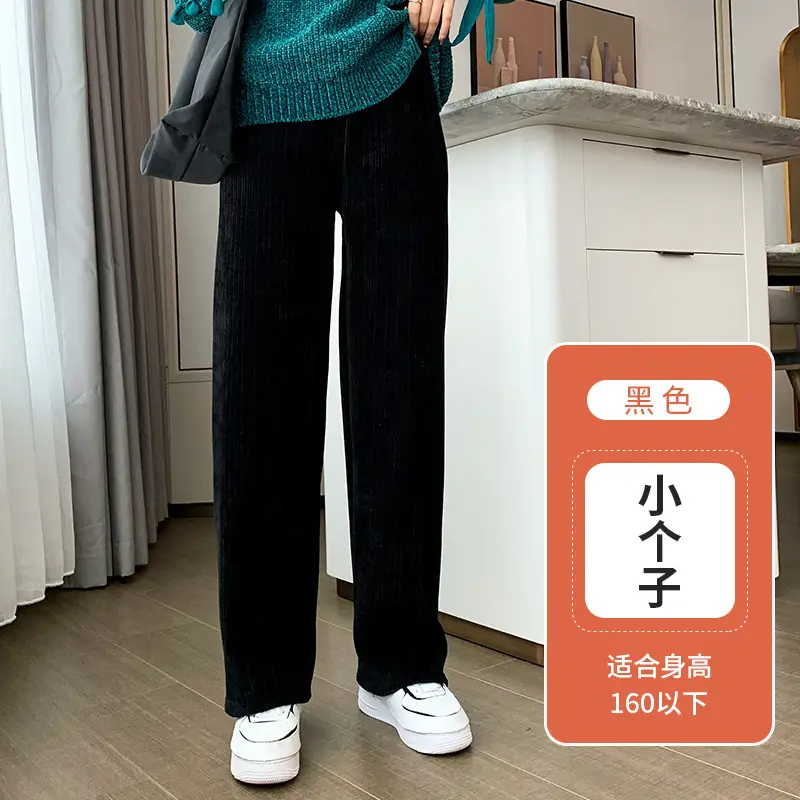 Women Fleece-lined Wide-leg Pants 2023 Winter - Image 4