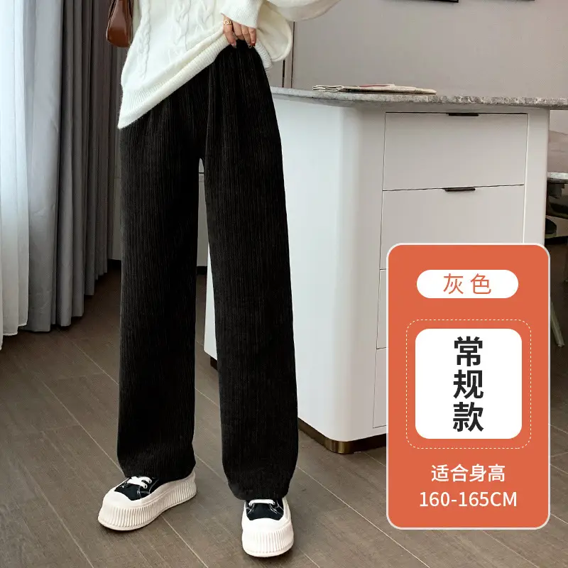 Women Fleece-lined Wide-leg Pants 2023 Winter - Image 7