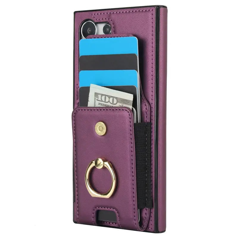 Pink Leather Mobile Phone Case with Elastic Buckle & Card Slots - Image 10