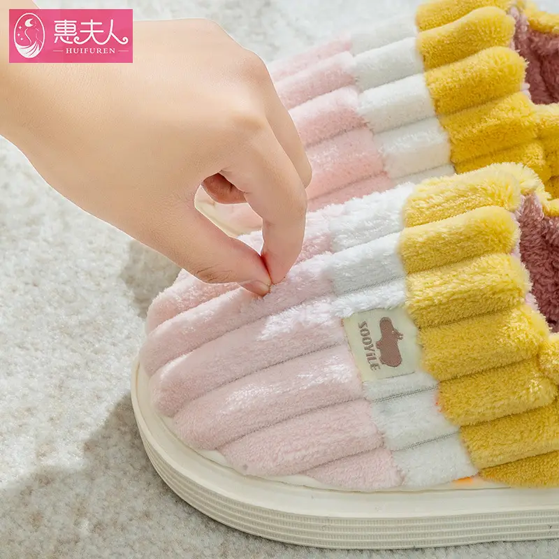 New All-inclusive Cotton Slippers for Women Warm Indoor Home Daily Couple Home Winter Comfortable Plush Men - Image 9