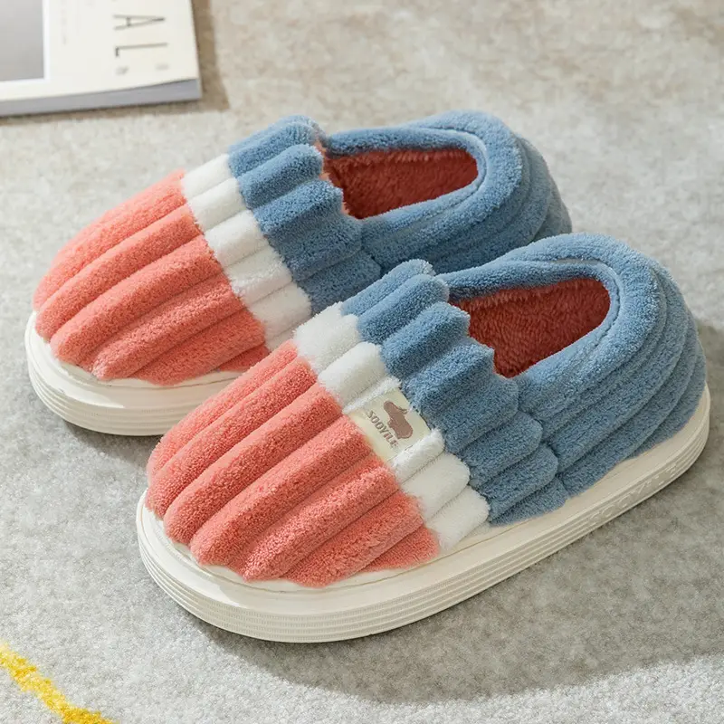 New All-inclusive Cotton Slippers for Women Warm Indoor Home Daily Couple Home Winter Comfortable Plush Men - Image 2