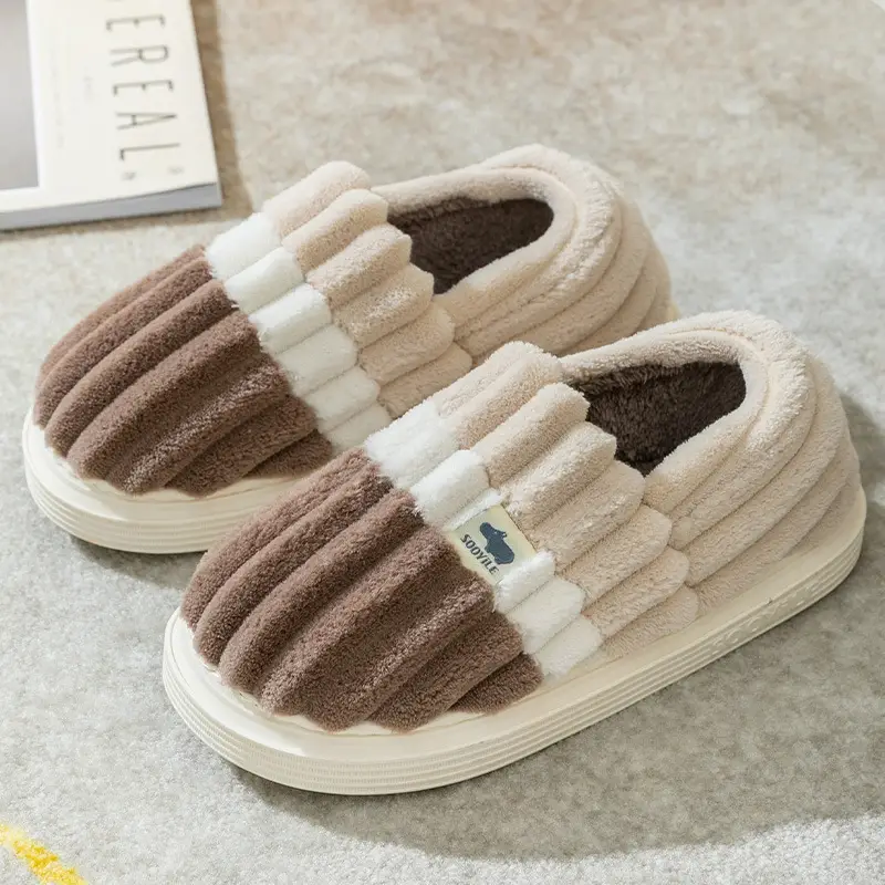 New All-inclusive Cotton Slippers for Women Warm Indoor Home Daily Couple Home Winter Comfortable Plush Men - Image 4
