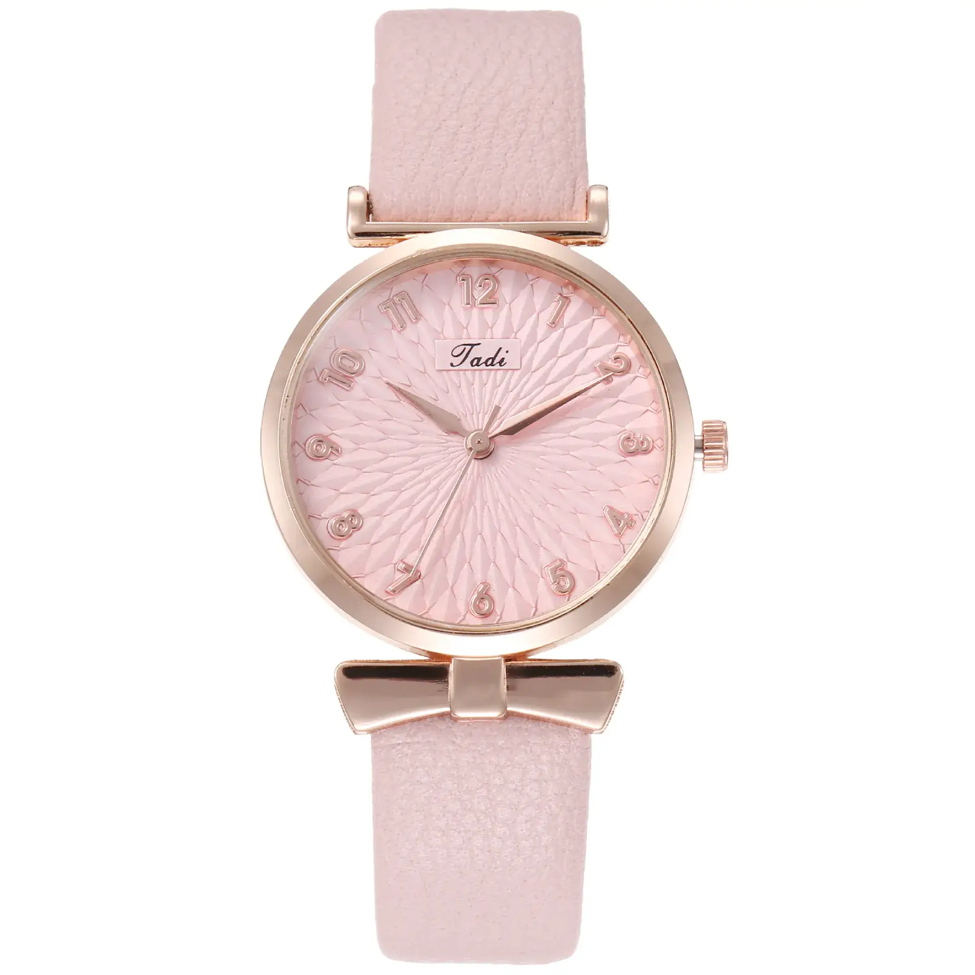 Pink Rose Gold Watch & Bracelet Set for Women