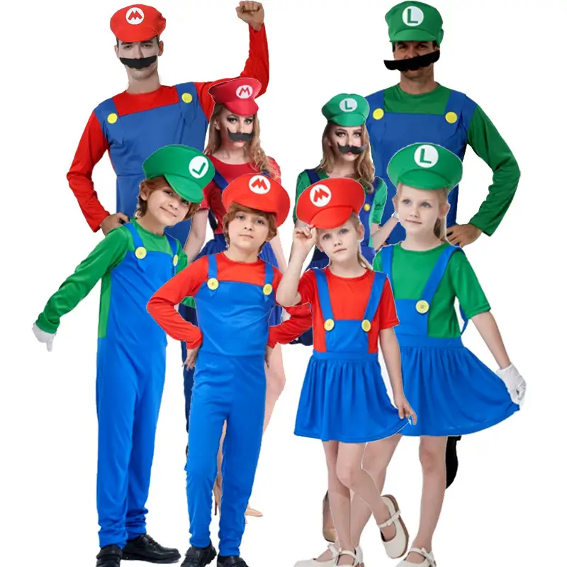 Girls Girl's Overalls Set Green Blue Kids Costume - Image 9