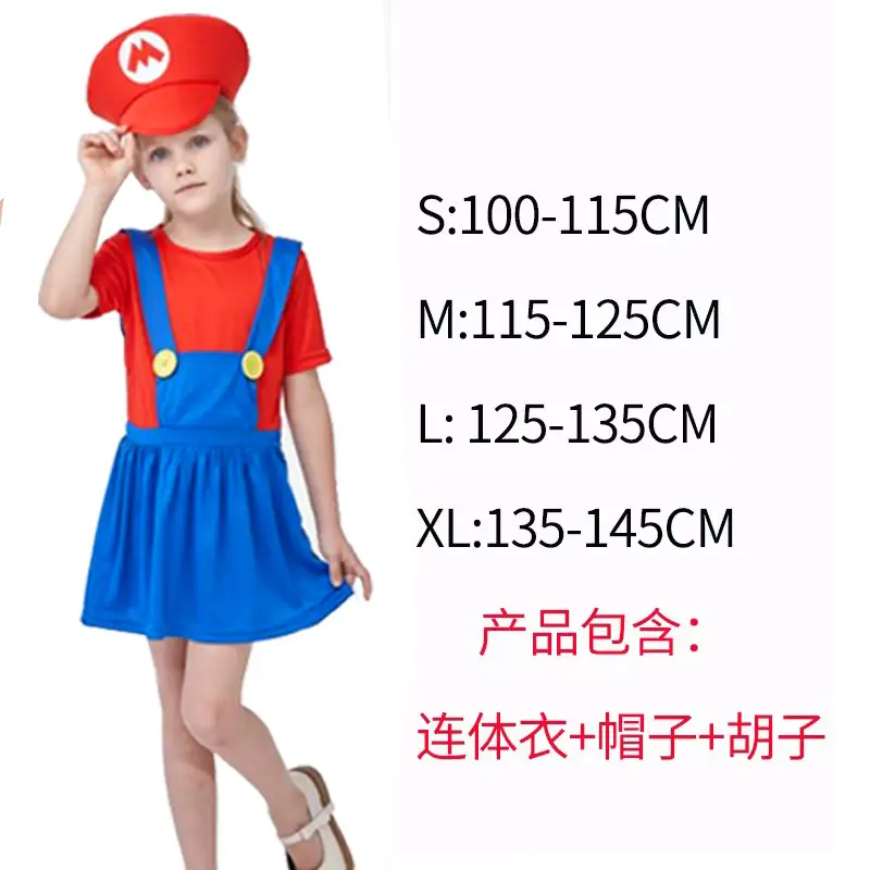 Girls Girl's Overalls Set Green Blue Kids Costume - Image 3