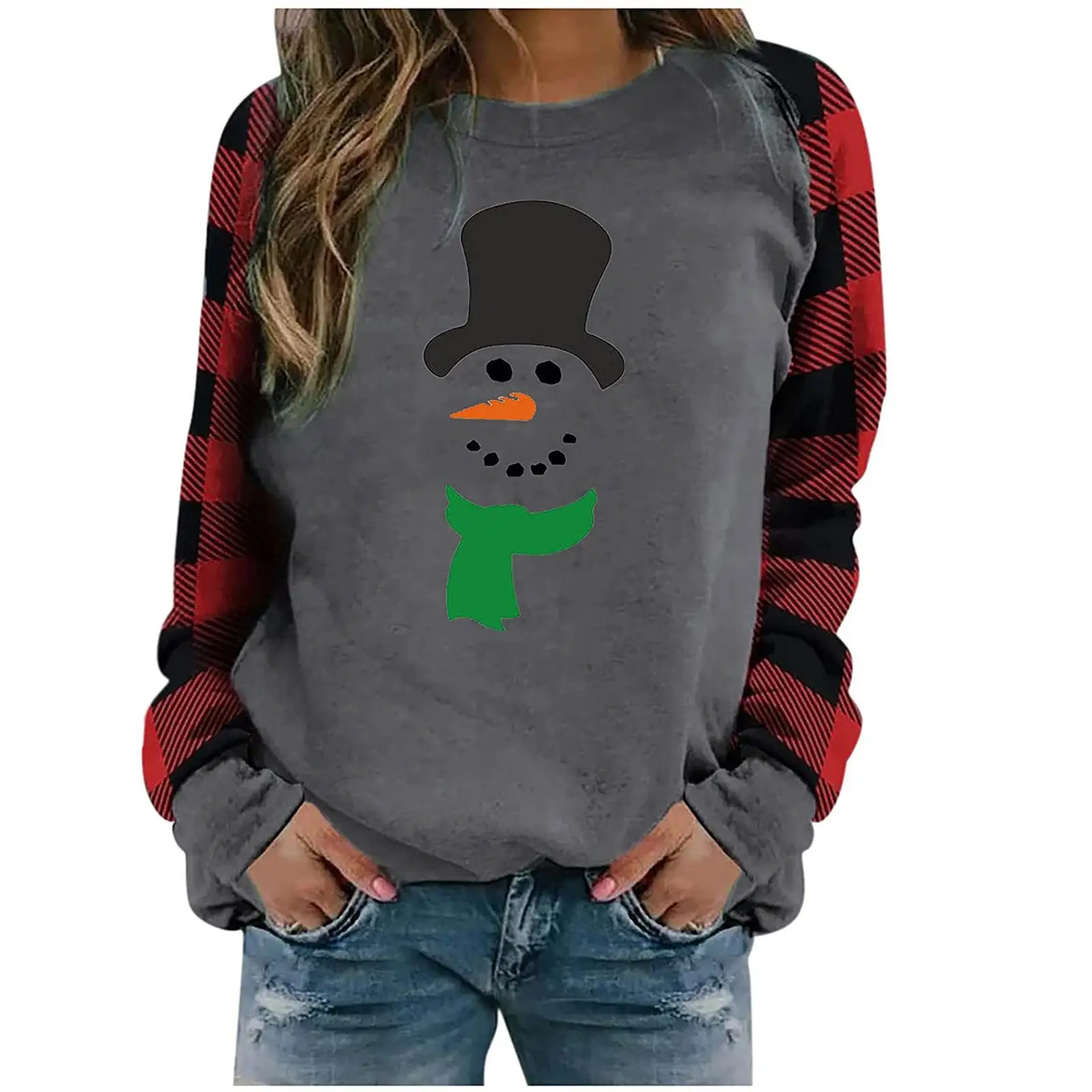 2022 Christmas Crewneck Pullover with Santa Hat Print - Image 2