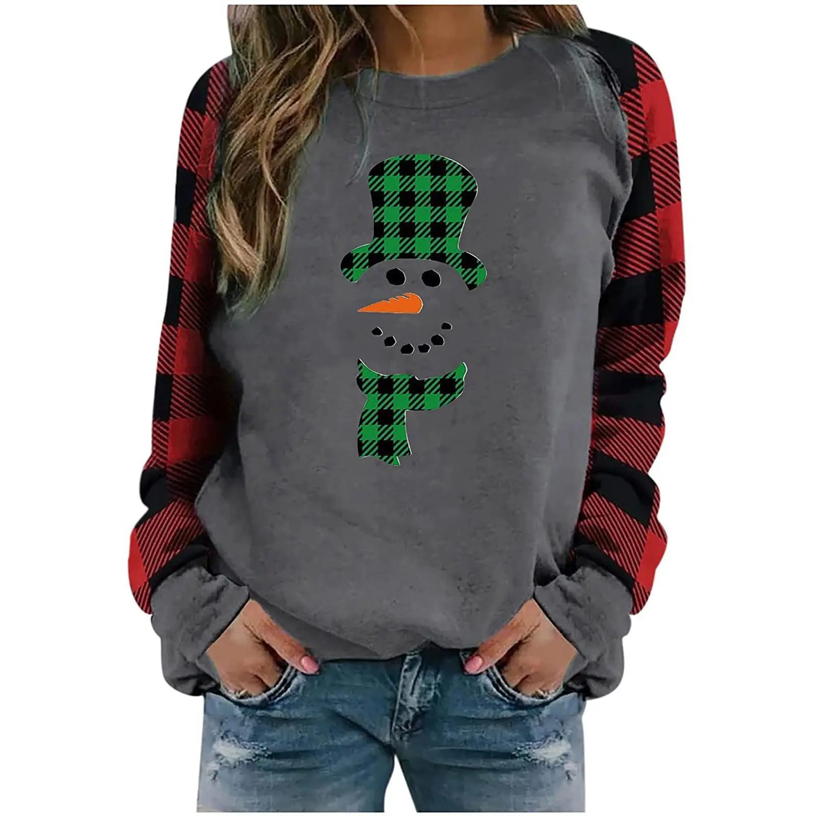 2022 Christmas Crewneck Pullover with Santa Hat Print - Image 10