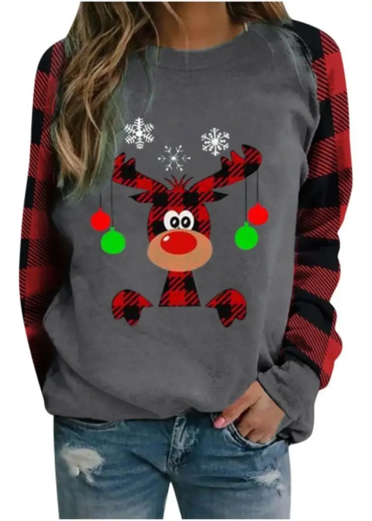 2022 Christmas Crewneck Pullover with Santa Hat Print - Image 11