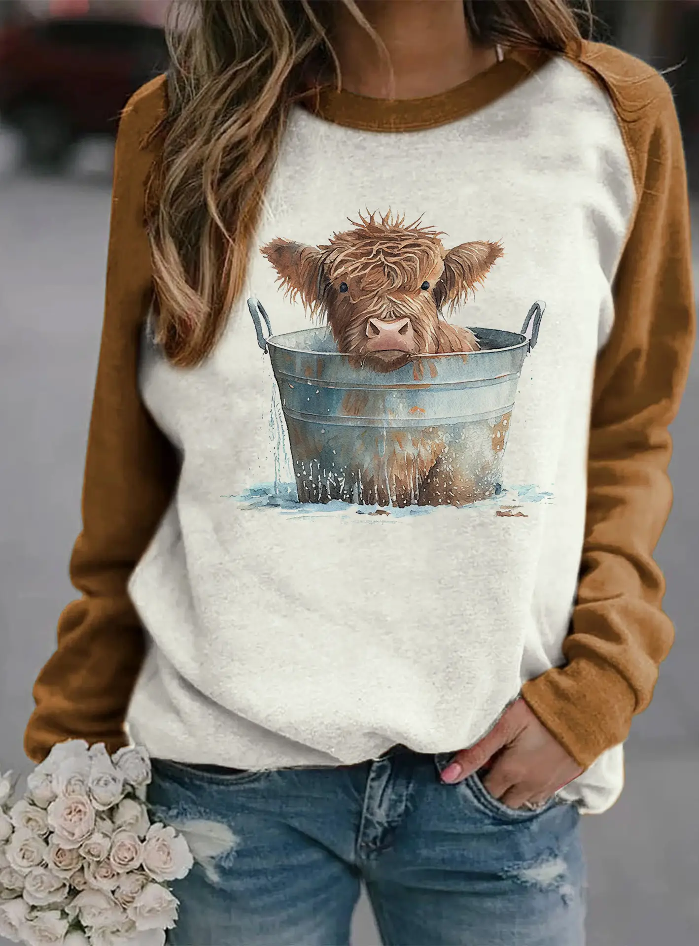 2022 Christmas Crewneck Pullover with Santa Hat Print - Image 16