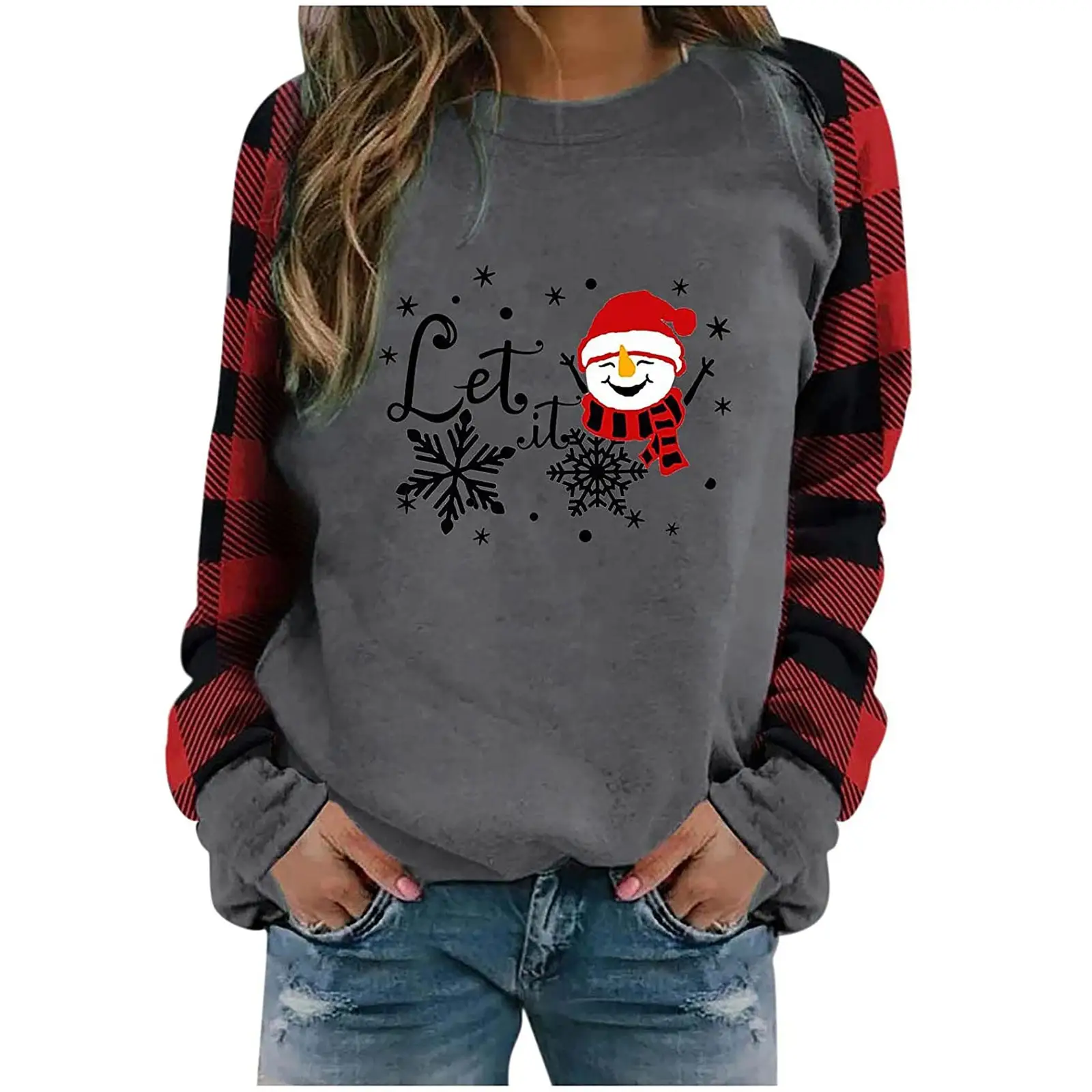 2022 Christmas Crewneck Pullover with Santa Hat Print - Image 8