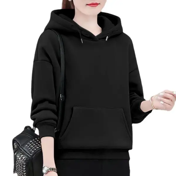 Women Red Velvet Hoodie Large Winter Warm - Image 9