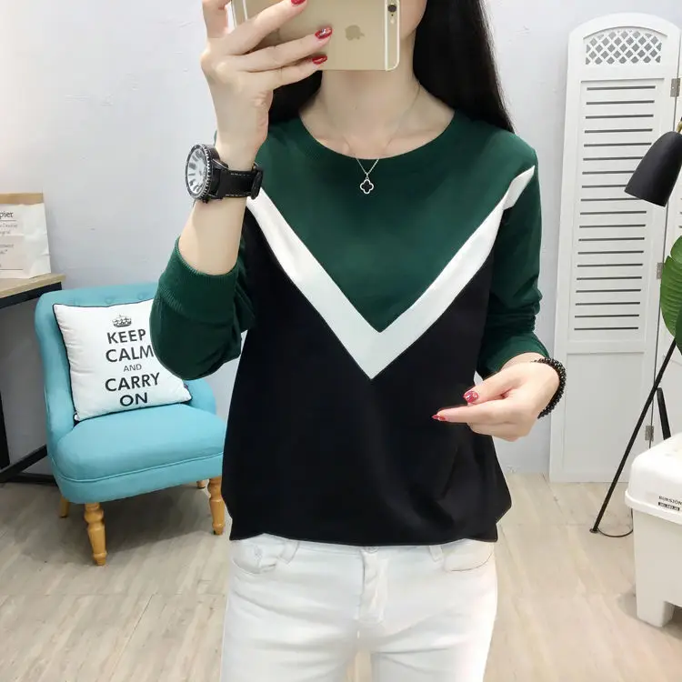 Fleece Long Sleeve T-Shirt Women Black Brown White 2021 Winter — feature 10