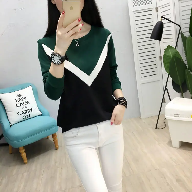 Fleece Long Sleeve T-Shirt Women Black Brown White 2021 Winter — feature 11