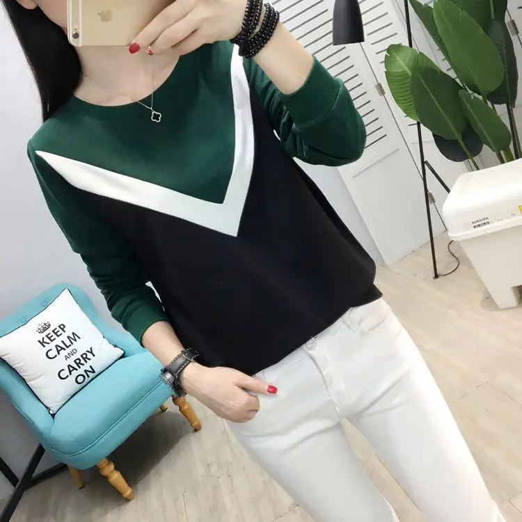 Fleece Long Sleeve T-Shirt Women Black Brown White 2021 Winter — feature 12