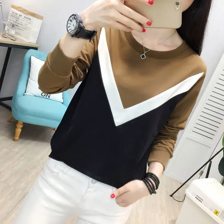 Fleece Long Sleeve T-Shirt Women Black Brown White 2021 Winter — feature 14