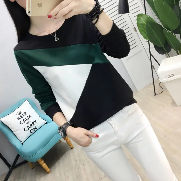Fleece Long Sleeve T-Shirt Women Black Brown White 2021 Winter — feature 4