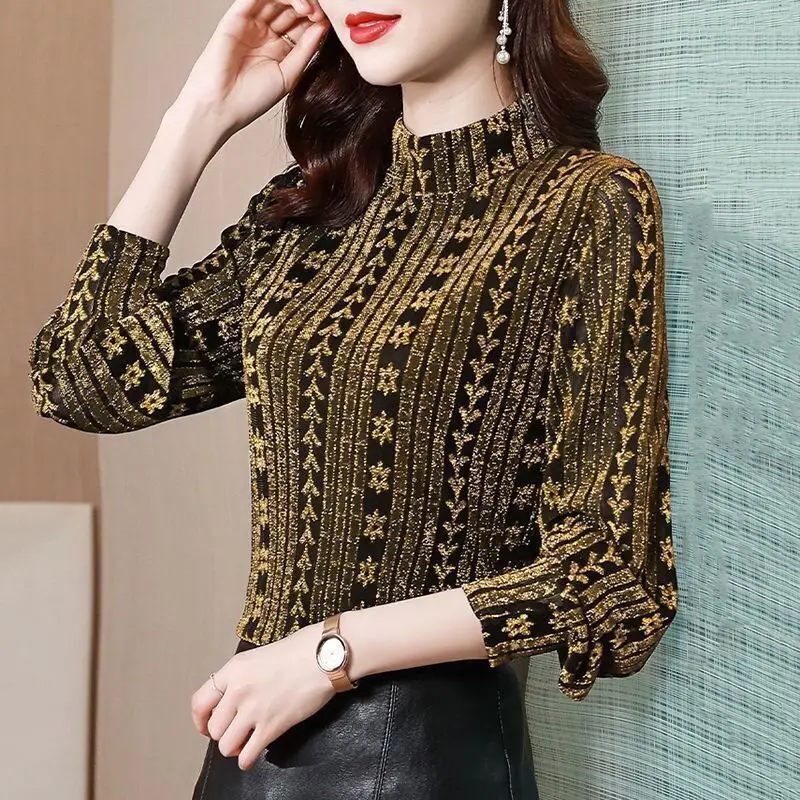 Women Korean Long Sleeve T-Shirt with Thin Fleece Base — feature 10