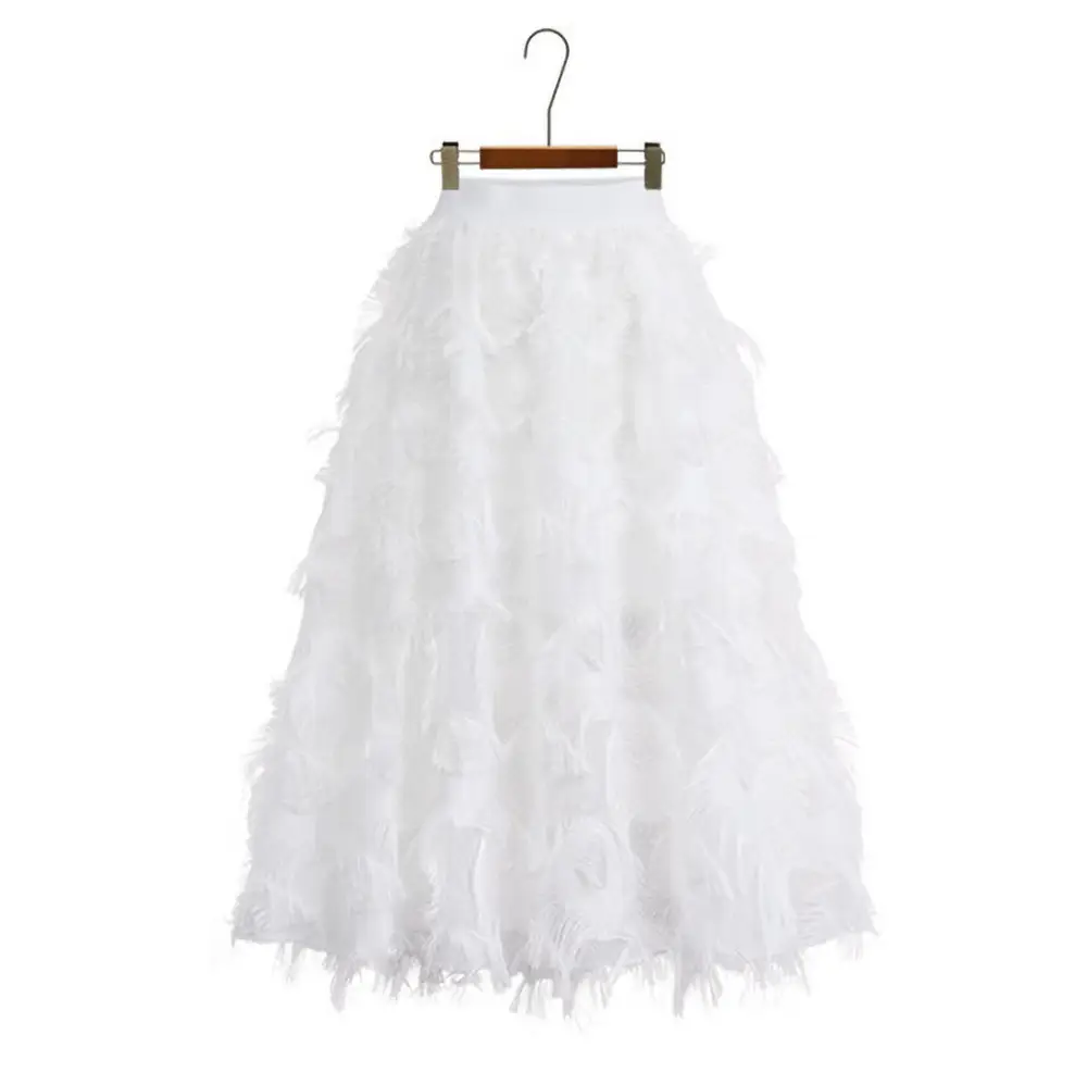 Black A-Line Tulle Skirt with Elastic Waist