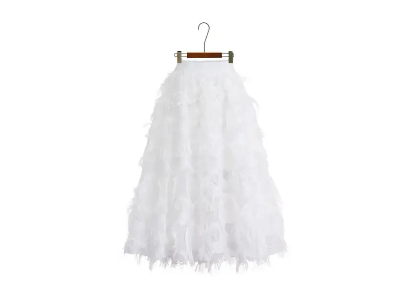 Black A-Line Tulle Skirt with Elastic Waist — feature 9