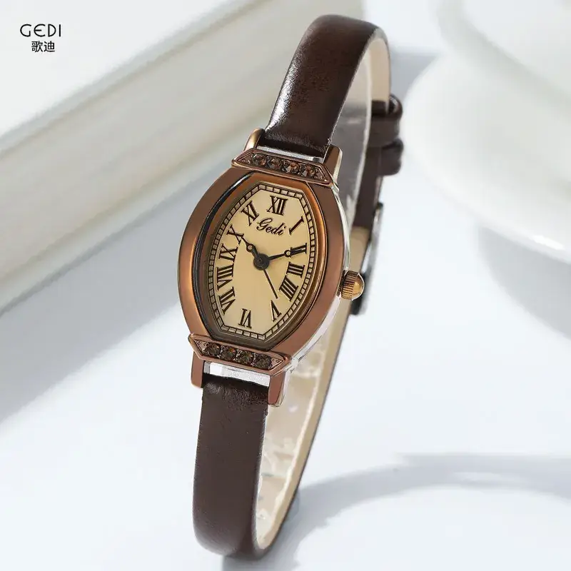 Gold Vintage Barrel Shell Quartz Watch for Women - Image 6