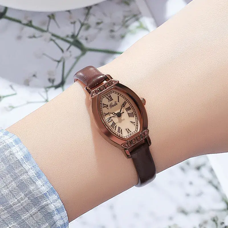 Gold Vintage Barrel Shell Quartz Watch for Women - Image 7