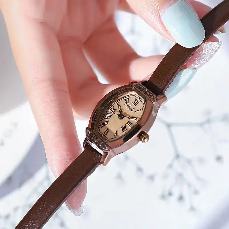 Gold Vintage Barrel Shell Quartz Watch for Women - Image 8