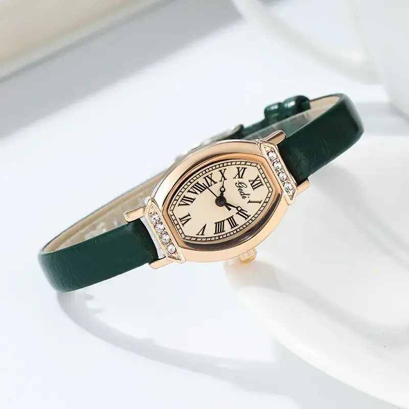 Gold Vintage Barrel Shell Quartz Watch for Women - Image 3