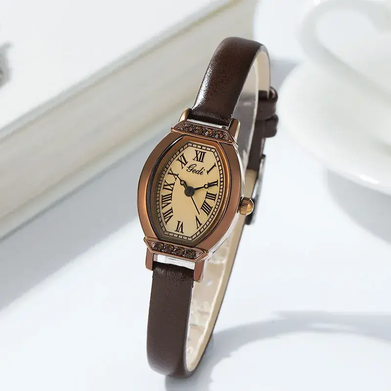 Gold Vintage Barrel Shell Quartz Watch for Women - Image 5