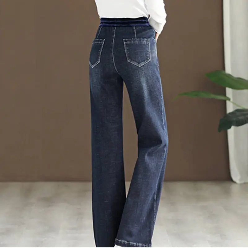 Women Denim Jeans High Waist Loose Fit 2024 - Image 4