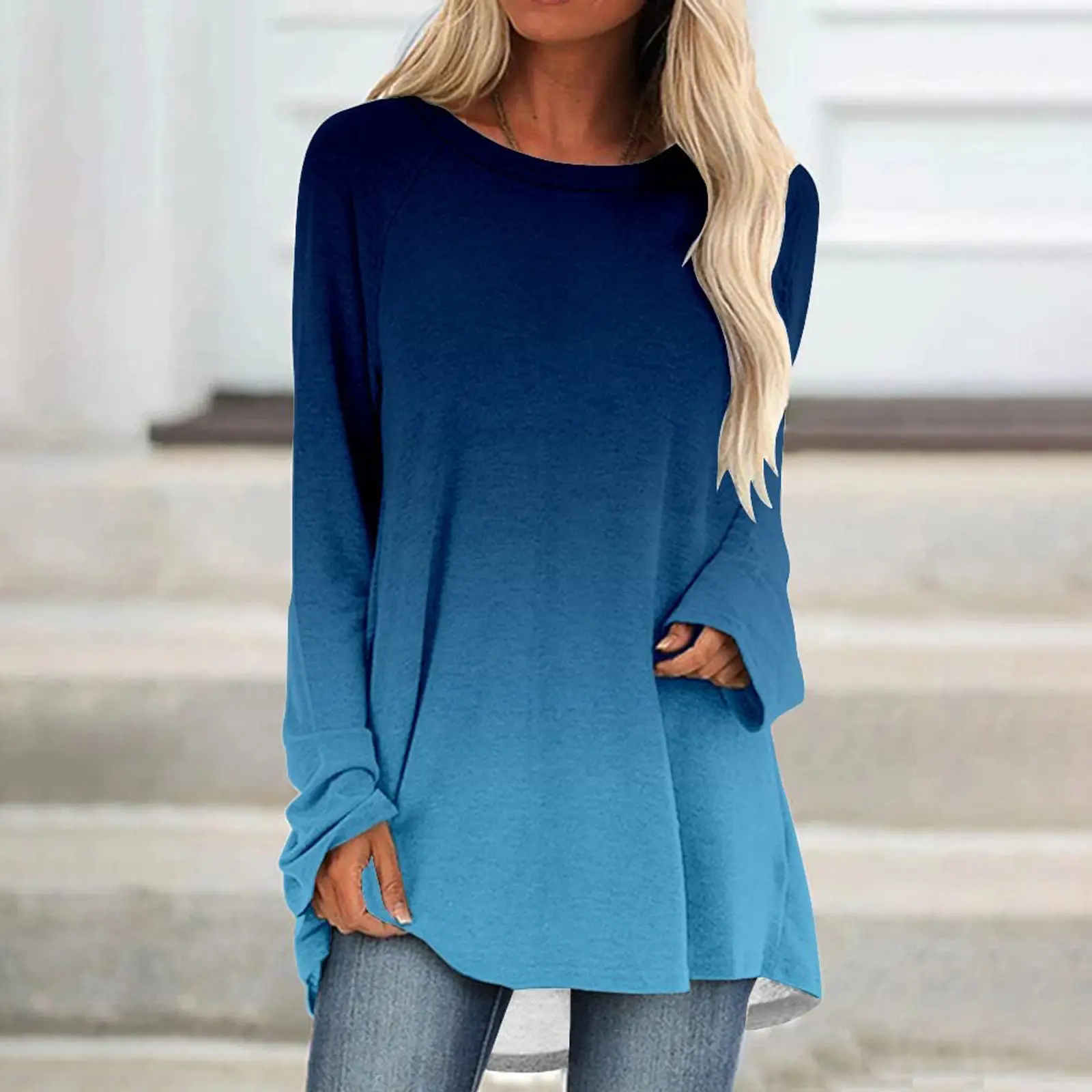 Women Maroon V-Neck Loose Midi T-Shirt Large - Image 5