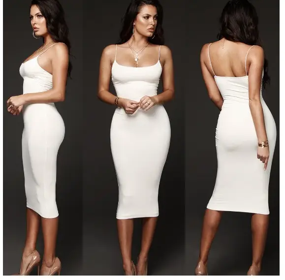 2022 Sexy Body Fit White Pencil Skirt