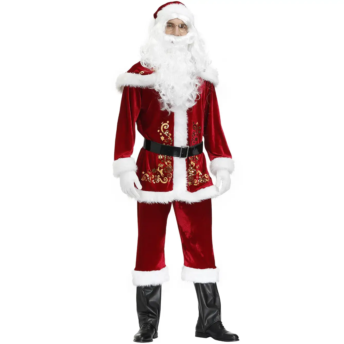 M-4XL Men's Printed Santa Claus Costume Set - Image 5