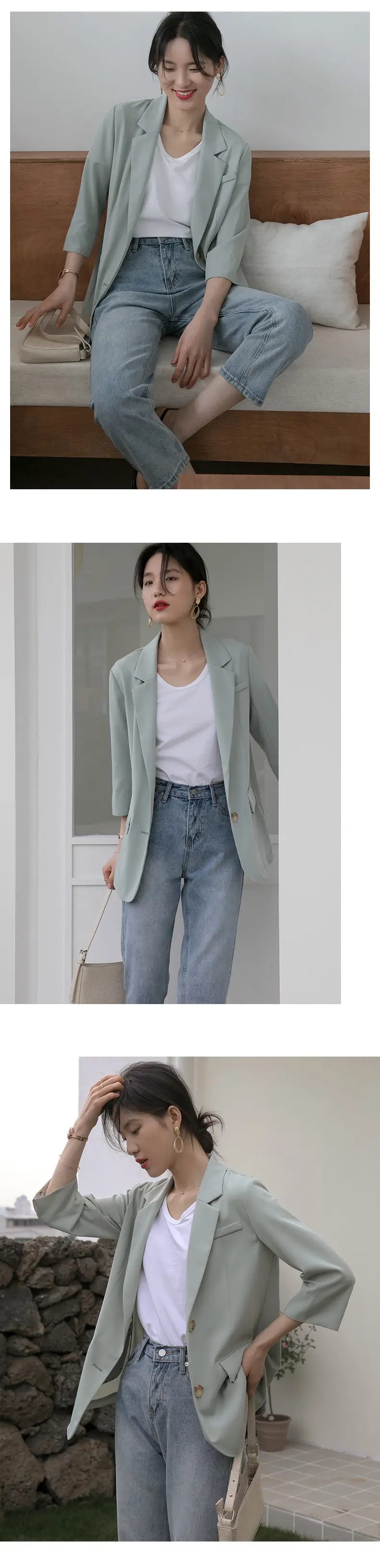 Women V-Neck Cotton T-Shirt 230g Loose Summer — feature 21
