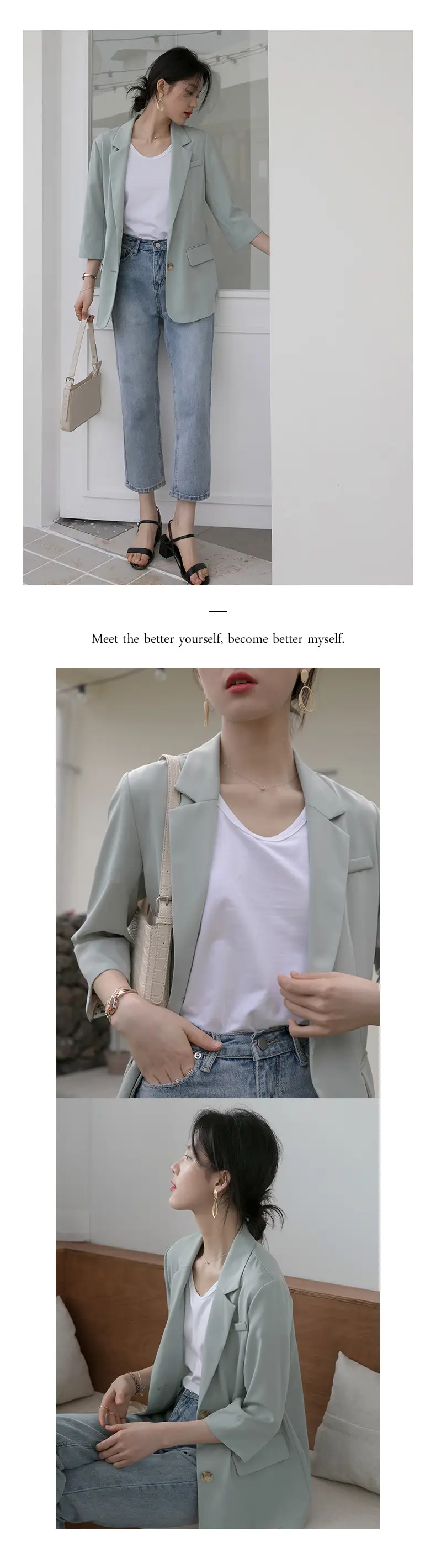 Women V-Neck Cotton T-Shirt 230g Loose Summer — feature 22