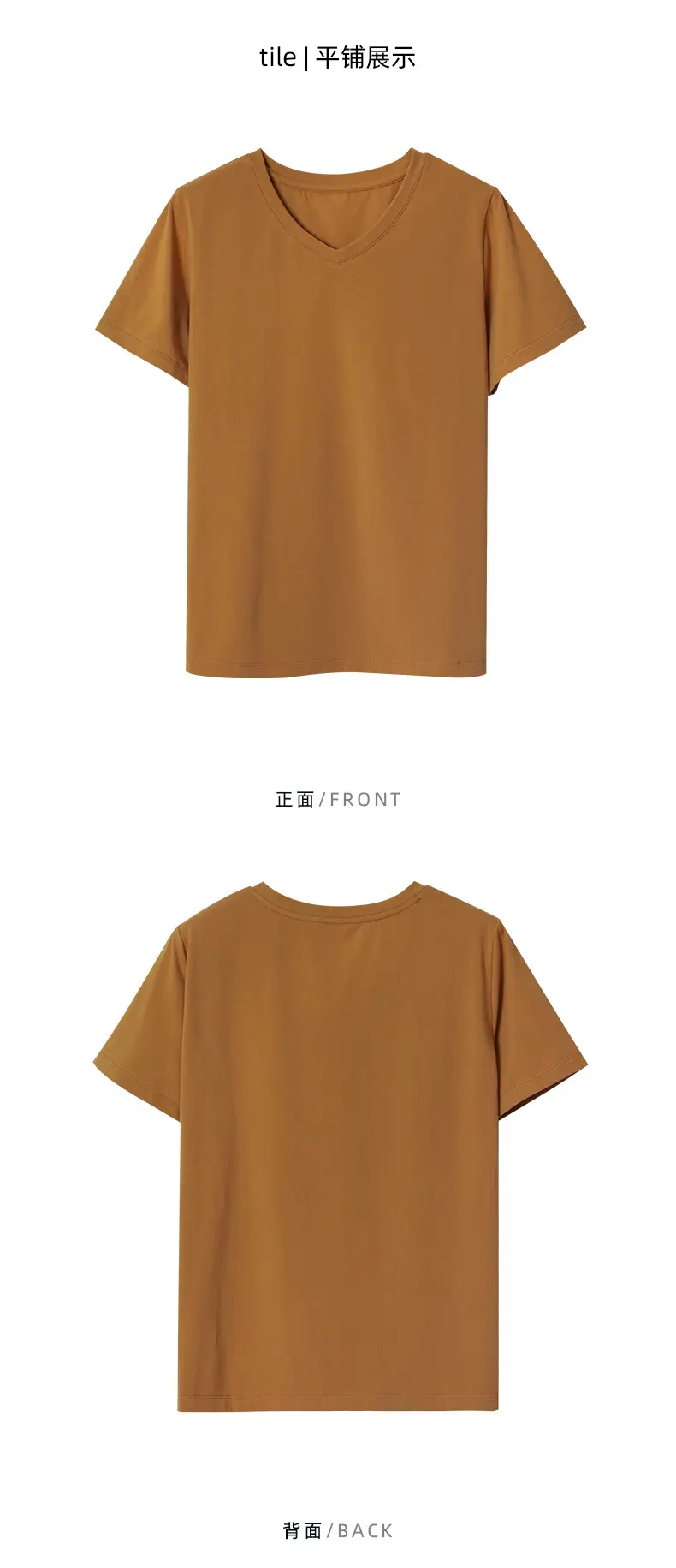 Women V-Neck Cotton T-Shirt 230g Loose Summer — feature 33